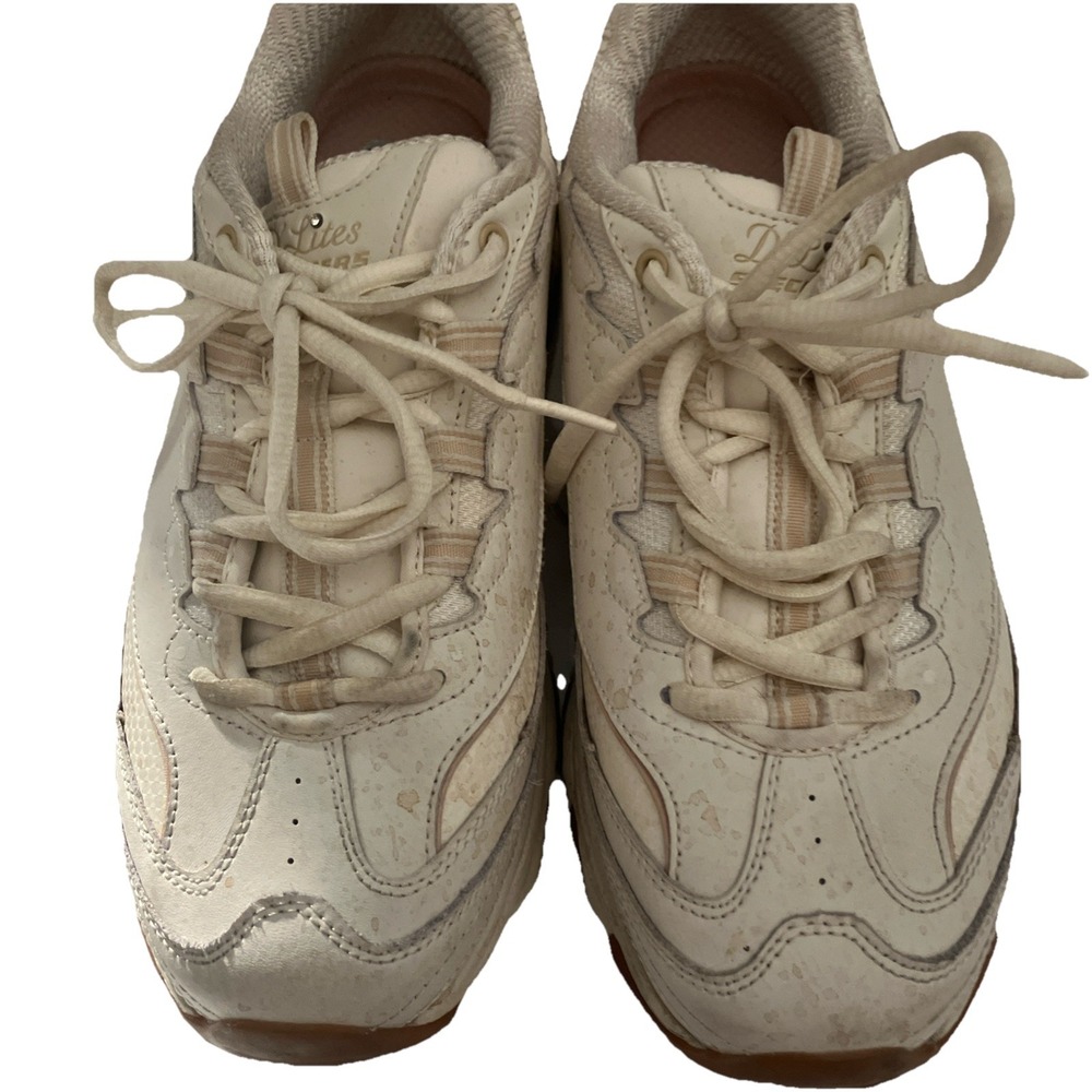 Skechers Sneakers Womens 9.5 Off White D Lites Air Cooled Memory Foam Lace Up